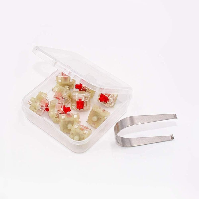 GranVela Cherry MX Standard RGB Red Switches - Plate Mounted 45g Force Linear Clear-Housing Switches for Mechanical Keyboard-MX1A-L1NA 10 Pack - Image 1